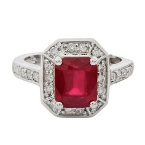 3.13CTW RUBY & DIAMOND RING w/orig AIG certificate